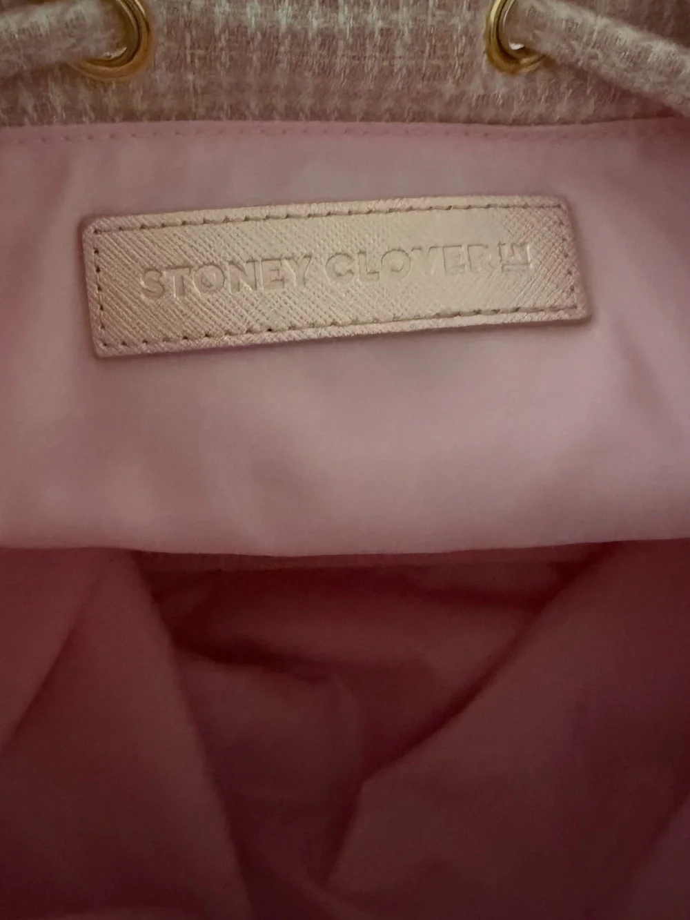 Stoney Clover Lane Blush Pink Pearl-Accent Drawstring Backpack